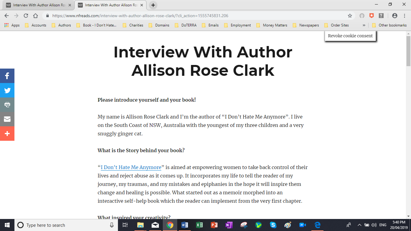Allison Rose Clark - interview on NFReads